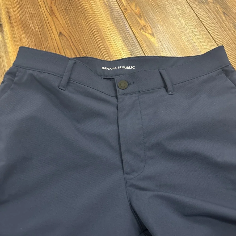 NWOT Banana Republic Men Blue Performance Stretch Slim Flat Front Pants 32x34